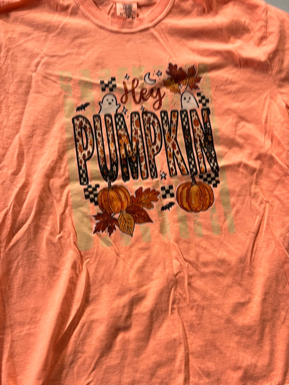 Pumpkin Graphic Tee - Peach